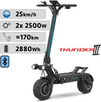 Minimotors - Dualtron Thunder 3 Elektroroller für Erwachsene - 72 V, 40 Ah, 500-W-Motoren, Reichweite bis zu 125 km, 20 km/h, schnell, leistungsstark und komfortabel, Schwarz