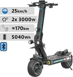 Minimotors - Dualtron X Limited LTD Elektroroller für Erwachsene - 84 V, 60 Ah, 500-W-Motoren, Reichweite bis zu 170 km, 20 km/h, schnell, leistungsstark und komfortabel, Schwarz